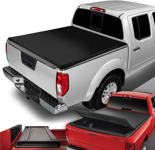 Vista 7 de DNA Motoring TTC-TRISOFT-049 Cubierta Tonneau Tri-Plegable Suave Ajustable para Cama Trasera de Camioneta Pickup, Negro