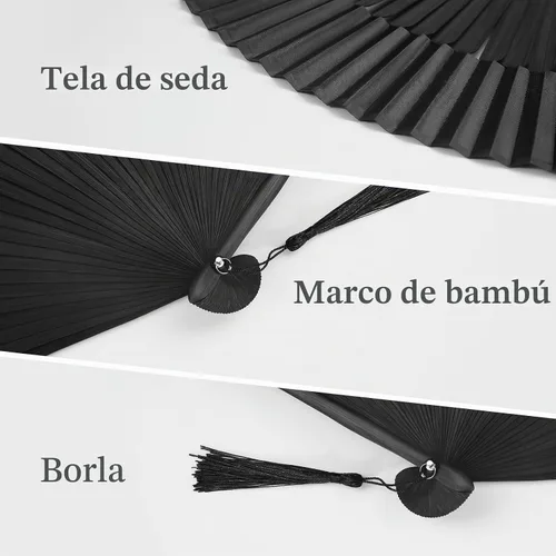 Vista 4 de KEZKALS Hand Fan, Handheld Fan, Chinese/Japanese Hand Fans Foldable
