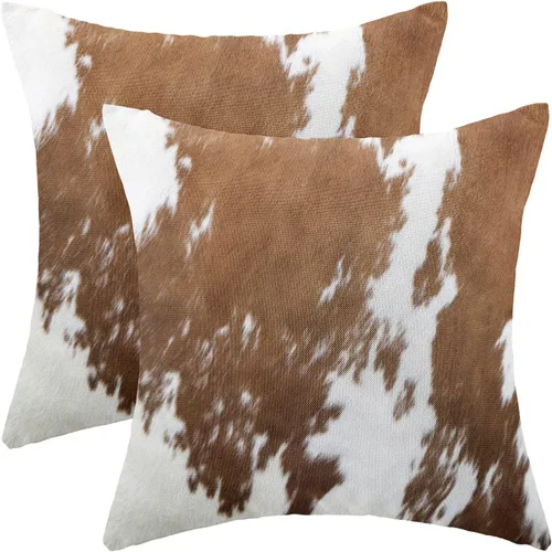 Vista 19 de Fundas de Almohada Antelope 16 x 16 Pulgadas Paquete de 2, Fundas de Almohadas Decorativas con Estampado de Piel de Animal de Lino para Exteriores