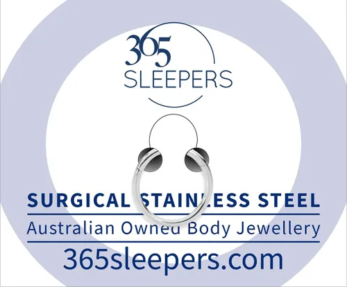 Vista 9 de 365 Sleepers - Piercing para el cuerpo de acero quirúrgico 316L, 20G, 18G, 16G, 14G, 12G, 10G, 8G, 6G, con sección abisagrado, se vende por unidad