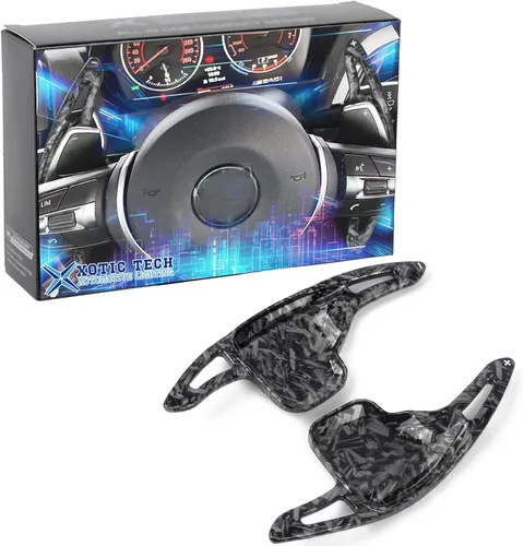 Vista 9 de x xotic tech Extensiones Negras de Paletas de Cambio Cubierta de Moldura Interior Compatible con BMW Serie 2 3 4 X1 X2 X3 X4 X5 X6 F30 F31 F15 F16