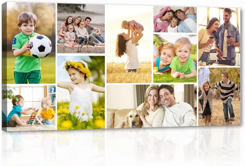 Vista 8 de LZIMU Lienzo de fotos de collage personalizado, arte de pared, lienzo de imágenes personalizadas, lienzo para decoración del hogar