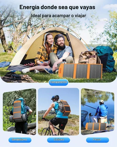 Vista 9 de SOLUPUP Paneles Solares 30W Portátiles Plegables Cargador Solar con USB-A 5V y USB-C de Carga Rápida Compatible con iPhone, iPad, Samsung, Power