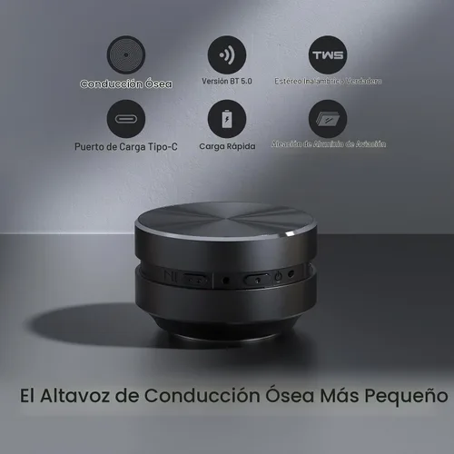 Vista 4 de Docooler Altavoz de conducción ósea Mini BT Micrófono incorporado Negro