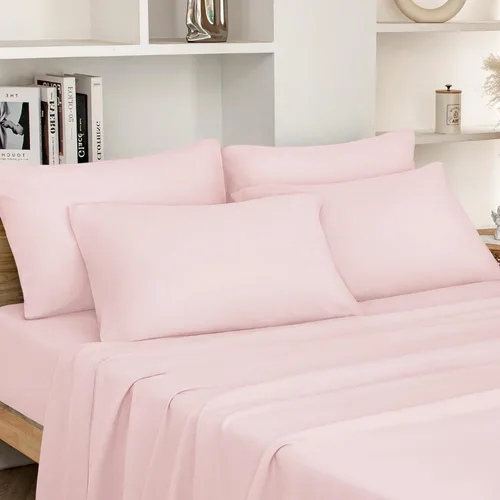 Vista 18 de HOMEIDEAS Sábanas de cama tamaño completo – Juego de 6 piezas (azul aguamarina) – Sábanas de ropa de cama de microfibra cepillada extra suave