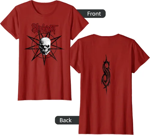 Vista 13 de Slipknot Skull playera Estrella, hombre 2XL, Jaspeado oscuro Asfalto