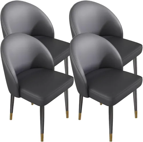 Vista 15 de YVYKFZD Juego de sillas de comedor, silla de comedor de cuero con respaldo curvo, sillas de cocina sin brazos, silla auxiliar tapizada cómoda
