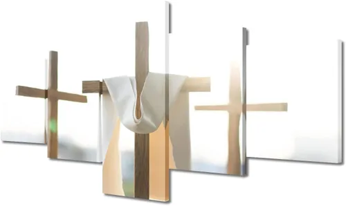 Vista 29 de TUMOVO Decoración de pared de iglesia cristiana de 3 paneles, imágenes de la resurrección de Jesús para sala de estar, dormitorio, cocina