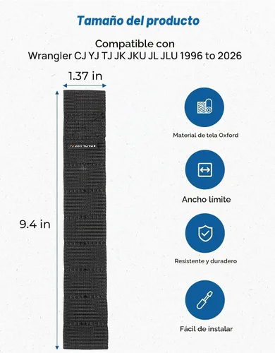 Vista 7 de JOYTUTUS Correas de limitación de puerta compatibles con Wrangler, paquete de 2 correas de control de limitación de puerta ajustables resistentes
