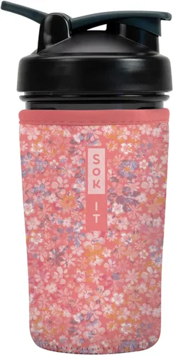 Vista 74 de Sok It BotlSok Botella Mezcladora de Proteínas con Funda Aislante de Neopreno (Floral Abstracto, Se Ajusta a Mezcladoras de 24oz)