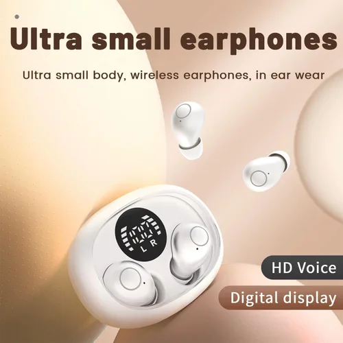 Vista 5 de Invisible Mini Auriculares Inalámbricos Bluetooth 5.4 en Auriculares de Blanco