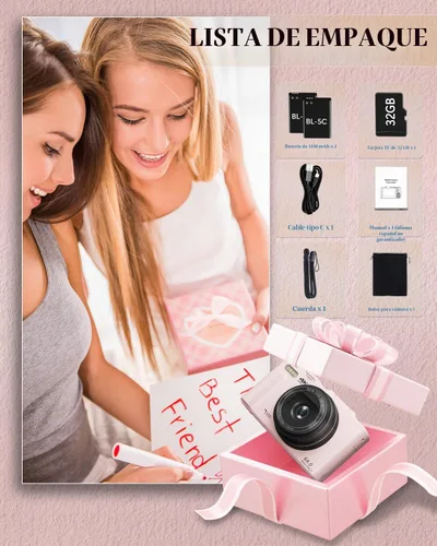 Vista 8 de Cámara digital 4K para principiantes y adolescentes, cámara compacta de vlogging con pantalla abatible de 180°, enfoque automático, fácil de usar