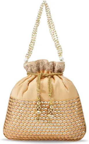 Vista 7 de Aheli Ethnic Potli Bag Gift for Women Handmade Purse Evening Handbags Stylish Bridal Fashion Clutch Bag Gift