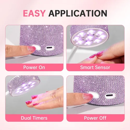 Vista 8 de Lámpara de uñas LED UV, mini luz UV para esmalte de uñas de gel, secador de uñas LED recargable, secado rápido, lámpara de uñas UV para el hogar