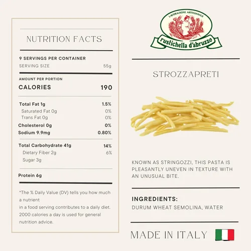Vista 2 de Pasta Rustichella StrOuncezapreti (2 x 8.8 onzas)
