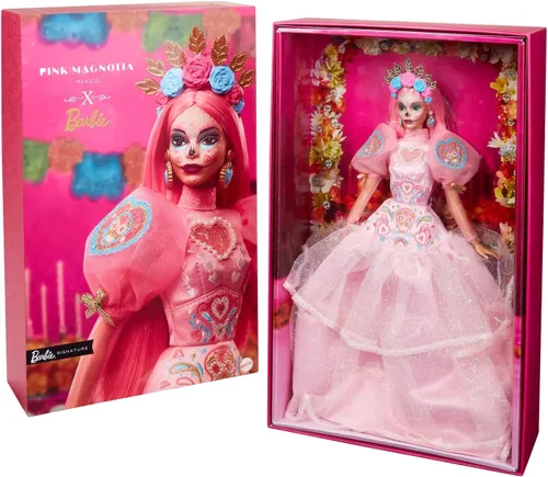 Vista 9 de Barbie 2023 Día De Muertos x Muñeca Magnolia Rosa Edición Limitada, HJX16
