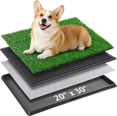 Vista 13 de Alfombrilla de césped artificial para mascotas PICK FOR LIFE para interiores y exteriores, bandeja de arena para perros, tapete de césped artificial