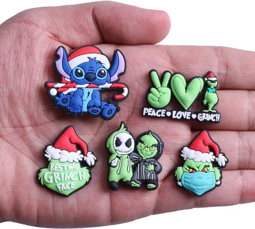Vista 4 de 30 dijes de Navidad para zapatos, lindos dijes de Navidad de dibujos animados para zueco y pulsera para niños, niñas, niños y adultos, regalos