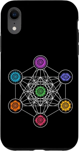 Vista 8 de iPhone 15 Metatronscube, geometría sagrada, chakra, yoga, símbolo, funda 4D