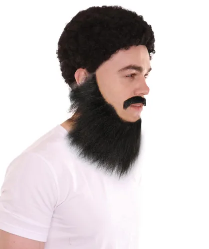 Vista 5 de HPO Pelo sintético para hombre, barba larga, cosplay, pelo facial