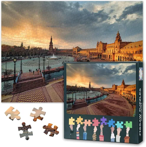 Vista 14 de Rompecabezas de Venecia para adultos de 1000 piezas, rompecabezas del Gran Canal, Basílica de Santa María Della Sa, rompecabezas para adultos
