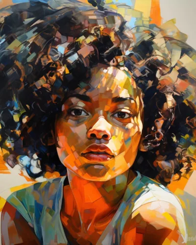 Vista 2 de Tucocoo Kit de pintura africana por números para niñas negras, lienzo de 16 x 20 pulgadas, pintura al óleo para niños, estudiantes, adultos