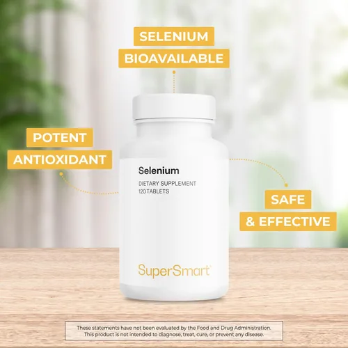 Vista 3 de SuperSmart - L-Selenometionina 200mcg por día (suplemento de selenio) - Alta absorción - Oligomineral esencial Sin OMG y sin gluten - 120 tabletas