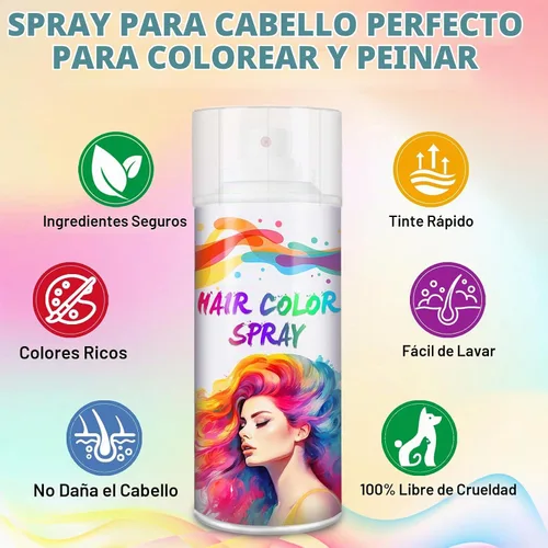 Vista 3 de Tinte en aerosol temporal para el cabello, 4.1 fl oz (rojo)