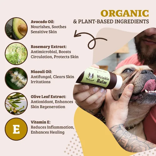 Vista 3 de Natural Dog Company Bálsamo antiarrugas para perros – Bálsamo antiarrugas para perros para pliegues de la piel, arrugas faciales y arrugas, crema