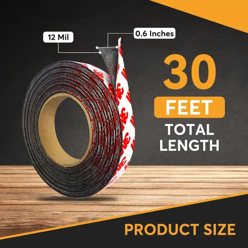 Vista 2 de CHUNNIAO Cinta magnética delgada de 0.012", 1 rollo (30'L x 0.6"W), tiras con respaldo adhesivo para papel fotográfico, exhibición de imágenes
