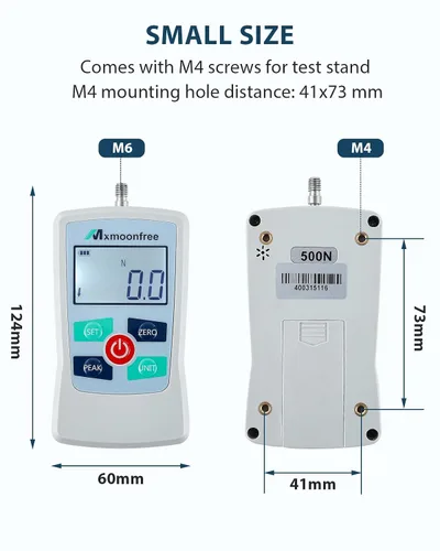 Vista 6 de 5N Medidor de fuerza digital Push Pull Tester portátil con estuche Auto Backlit LCD Large Screen Auto Power Off Units N/LB/Kg/Oz High Precision