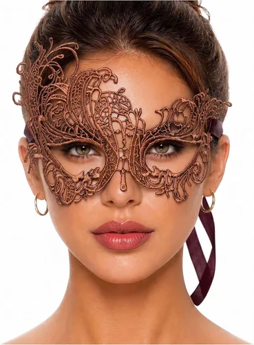 Vista 58 de Masquerade Mask For Women Lace Masquerade Mask for Masquerade Party, Proms, Venetian Party, Mardi Gras, Halloween & Cosplay Ana Bg Pluma de Pavo Real