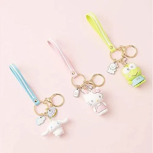 Vista 6 de PaPiJoJo Lindo llavero Kawaii Anime Llavero, Hello Kitty, My Melody, Kuromi, Keroppi, Badtz-Maru, Cinnamoroll, Pompompurin