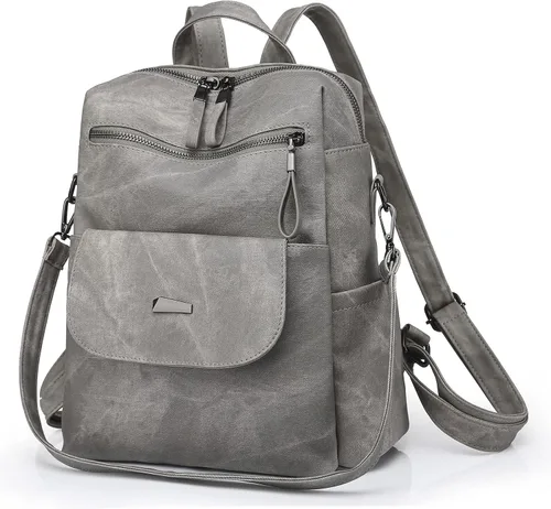Vista 10 de Bolso tipo mochila para mujer, pequeño, de cuero impermeable antirrobo, bolsos de hombro para damas