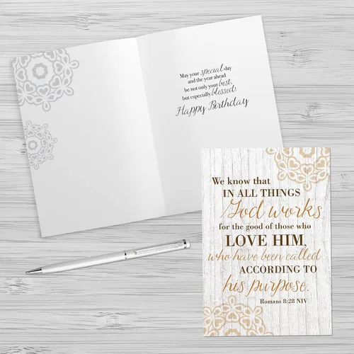Vista 8 de Designer Greetings Faithfully Yours - Surtido de tarjetas inspiradoras de cumpleaños en caja, sirviente bueno y fiel con versículos