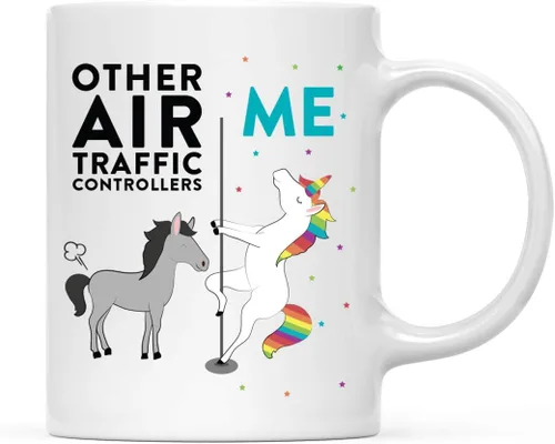 Vista 18 de Andaz Press Funny Quirky - Taza de té de café de cerámica de 11 onzas, regalo de agradecimiento, otros actores yo, unicornio de caballo, 1 paquete