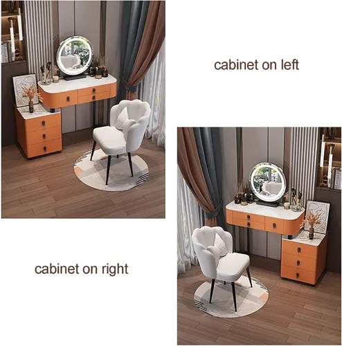 Vista 7 de Escritorio de tocador con espejo iluminado, mesa de tocador de maquillaje con luces, 3 modos de iluminación de color, brillo ajustable, mesa