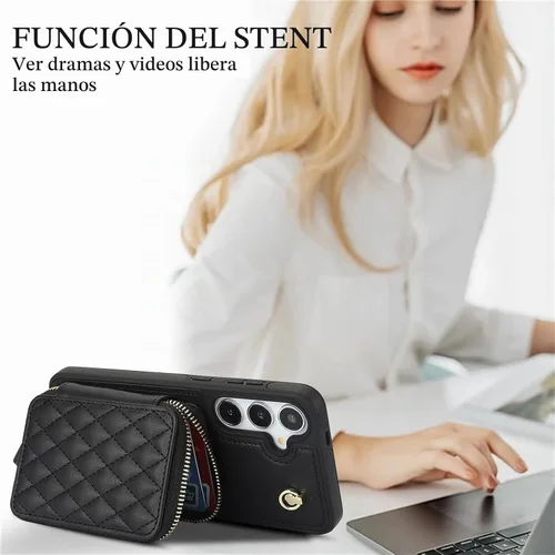 Vista 9 de Asuwish Funda de teléfono para Samsung Galaxy S25 5G Wallet Cell Cover con protector de pantalla de vidrio templado, correa cruzada de muñeca