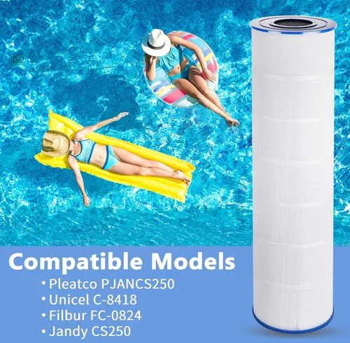 Vista 3 de PELLUCID Filtro de piscina compatible con Jandy CS250, Unicel C-8425, R0462500, PJANCS250, Unicel C-8418, Filbur FC-0824, cartucho de filtro de 250
