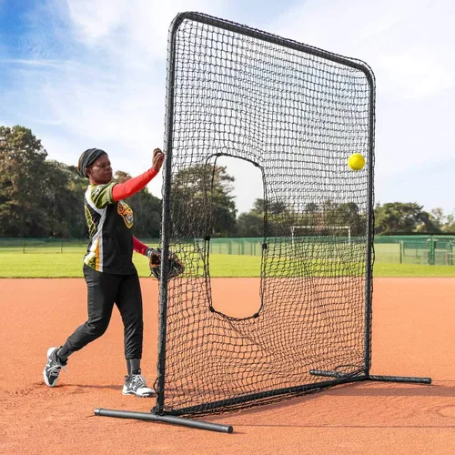 Vista 2 de FORTRESS Pantalla de lanzamiento – Red perfecta y técnica de bateo para lanzadores de sóftbol y béisbol – Pantalla de lanzamiento con red recortada