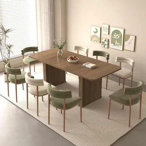 Vista 7 de Mesa de comedor extensible de 62.99 a 78.7 pulgadas para 6, 8 y 10, moderna mesa expandible de cocina de madera de granja, mesas de conferencias