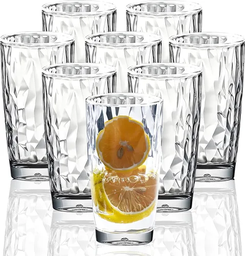 Vista 18 de Vasos irrompibles de Tritan de 10 onzas, vasos de acrílico inastillables, sin BPA, vasos de plástico duro, reutilizables, para cocina, agua, juego
