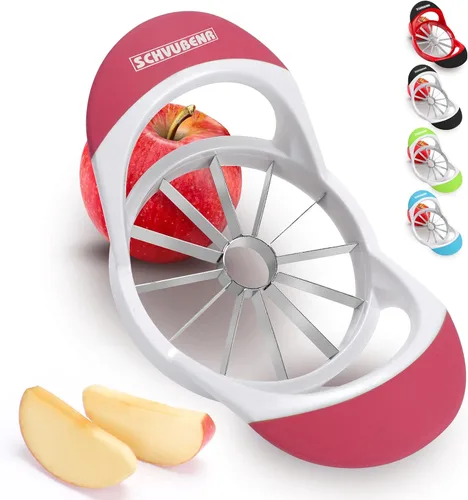 Vista 9 de SCHVUBENR Cortador de manzana grande de 4.72 pulgadas con 12 cuchillas, cortador profesional de manzana, descorazonador de manzana de acero