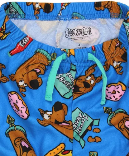 Vista 3 de Scooby-Doo Scooby Snacks - Pantalones de pijama de franela para niños (azul, 6), Azul