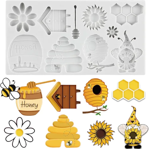 Vista 11 de Molde de silicona de abejorros para fondant de abeja, molde de chocolate para decoración de pasteles de azúcar, decoración de cupcakes, pasta