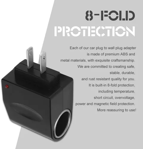 Vista 3 de Convertidor de CA a CC, Adaptador de Encendedor de Cigarrillos a Enchufe de Pared, Accesorios para Coche para Transformador de Suministro