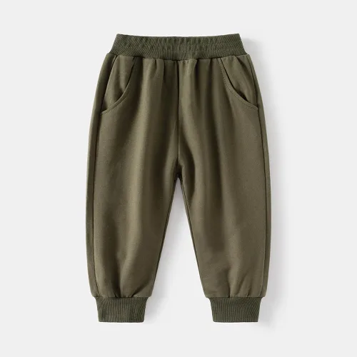 Vista 3 de Paquete de 3 pantalones deportivos elásticos con cordón para bebé, de algodón, dinosaurio, con bolsillos