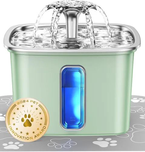 Vista 16 de Veken Ganador del Premio a la Innovación Fuente de Agua para Gatos de Acero Inoxidable, 95oz/2.8L Dispensador Automático de Agua para Mascotas