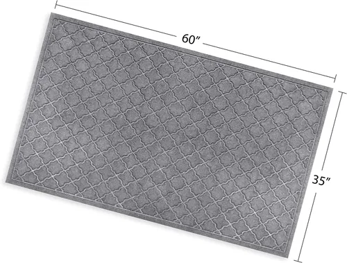 Vista 3 de Bungalow Flooring Waterhog - Tapete para puerta, de 3 x 5 pies, fabricado en Estados Unidos, duradero y decorativo, antideslizante