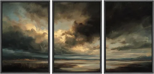 Vista 69 de SIGNWIN Lienzo enmarcado para pared, juego de arte con olas del océano, playa, orilla, paisaje marino, naturaleza, vida silvestre, ilustraciones